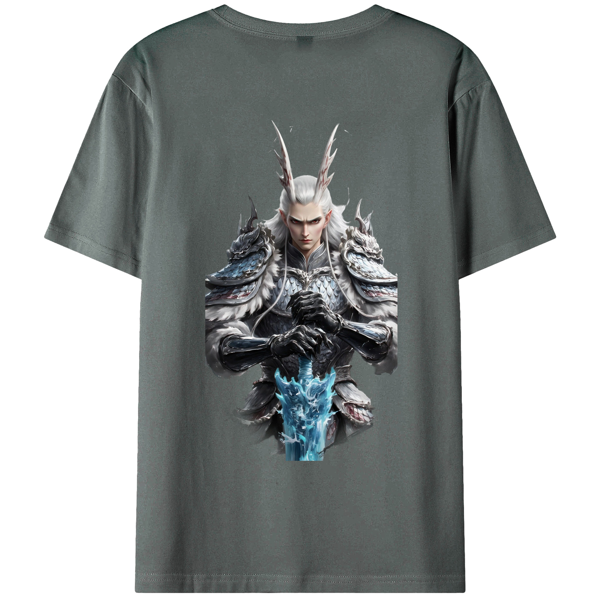 （画像用） Ne Zha 2 ナタ 魔童の大暴れ 綿100％ メンズ半袖Tシャツ（バックプリント） 通気性